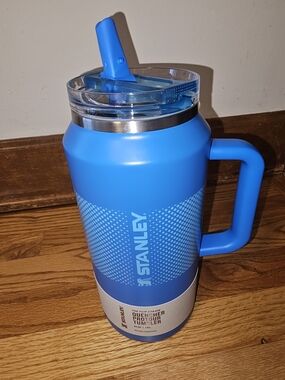 Stanley 64 OZ Flip Straw Blue Insulated Travel Tumbler with Handle